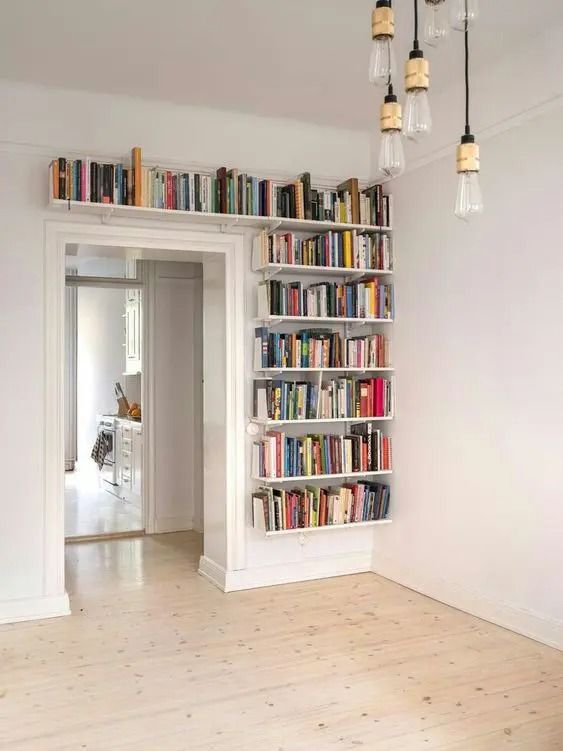 bookshelve above door